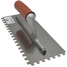 Spatola Dentata In Acciaio Inox 28x12 Cm Con Impugnatura Ergonomica