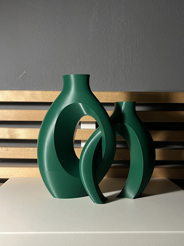 Vaso verde doppio intrecciato - verde,