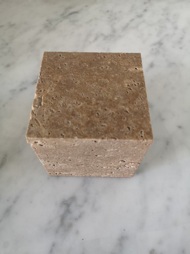 Cubo marmo travertino noce - marmo,