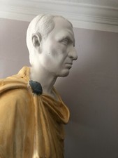 SCULTURA STATUA VINTAGE BUSTO GIULIO CESARE CM. 65  25KG CIRCA STATUA IN GESSO.
