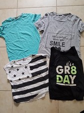 Lotto 1445 stock abbigliamento bimba bambina 4 magliette 9/10 anni 