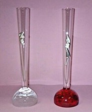 Coppia Vasetti Monofiore Cristallo e argento Prodotto Italiano altezza 21x5,5 cm