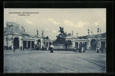 Cartolina Torino, Esposizione Internazionale 1911, Ingresso dal Corso Raffaello, Ausst 