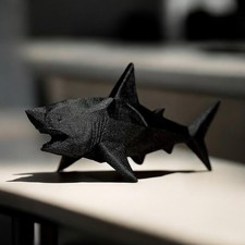 Squalo Nero Low Poly Statuetta