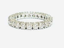 Anello veretta eternity diamanti 1.70 ct in oro bianco 18 kt Top Quality