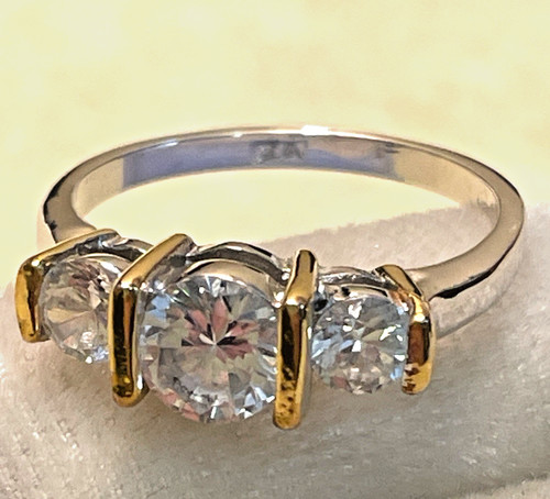 Anello trilogy pietre vetro - anello, 3