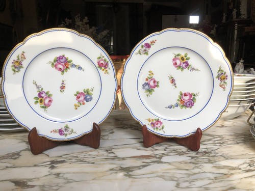 Paire assiettes porcelaine - d'assiettes,