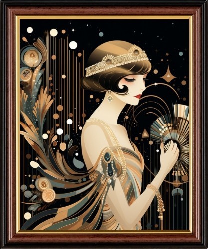 Art deco nouveau ragazza - art,