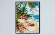 Poster acquerello Seychelles