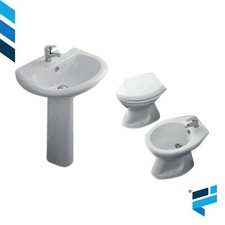 KIT 4 PEZZI LAVABO 65 CM-COLONNA-BIDET E VASO SCARICO A TERRA OFFERTA