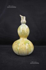 Vaso Ceramica Coronetti Cunardo Giallo Verde H 25 Cm