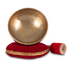 Campana Tibetana 7 Metalli Grande Meditazione 25cm 1900g Set Battacchio Cuscino