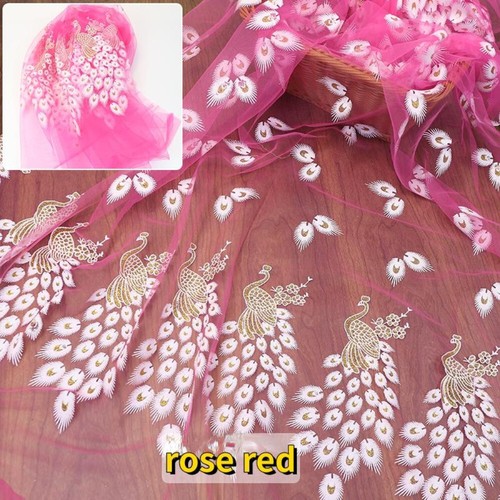 Pavone pizzo rete tessuto - pavone,