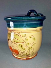 Antico Nascondiglio Vaso IN Terra Smaltato Decorazione Di Ciliegia Déco Cucina