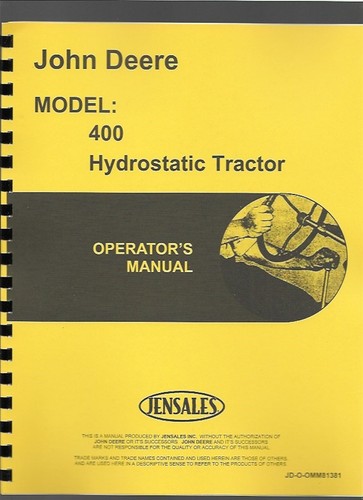 Manuale operatore john deere - manuale,