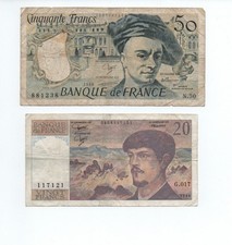 Banconote 50 e 20 Franchi Francesi