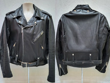 GIACCA MOTO PELLE NERA AMF