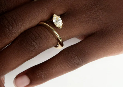 Anello fidanzamento oro - di, in