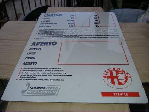 Insegna tabella alfa romeo - tabella,