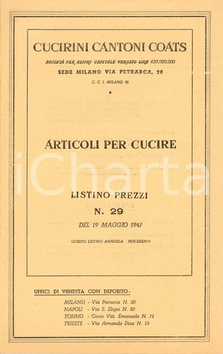 1947 milano società cucirini - 1947,