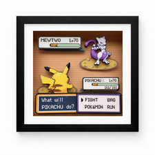 Cornice 3D Pikachu vs Mewtwo -