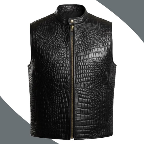 Gilet motociclista uomo pelle - gilet,