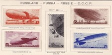 1934 RUSSIA, Yvert posta aerea n. 33-37 - serie di 5 valori - dirigibili - MLH