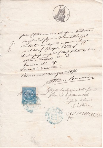 Regno 1874 manoscritto - 1874-,