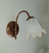 Applique da parete in ferro battuto e vetro Bianco rustico classico con 1 luce 