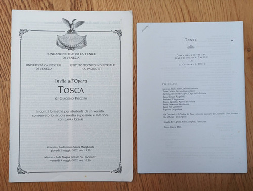 Invito all opera tosca - invito, di