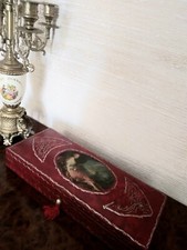 Portagioielli Grande ,decoro Cammeo Vintage Bordeux 