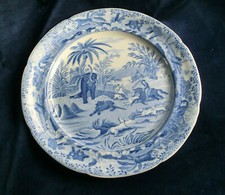 ANTICO PIATTO DA PORTATA BLU