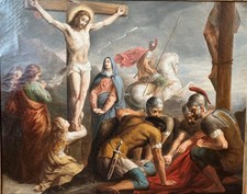 dipinto olio su tela antico -