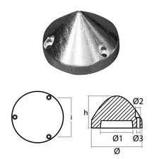 Anodo Ogiva per Elica Max Prop Anodi per Barca diametro int 39 43