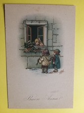 Illustratore A. Bertiglia. Bambini - Buon Anno - Zampogna.