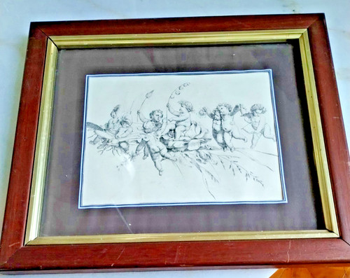Incisione antica putti - -,