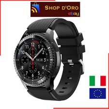 Cinturino Silicone per Gear S3 Frontier 46mm Smartwatch 22mm Nero