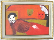 Tommaso GUARINO (Eboli 1944-Milano 2018) RIPOSO OLIO su TELA cm 70x100 anni '70