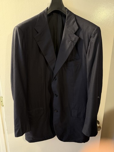 Kiton blazer uomo lana marina - blazer,
