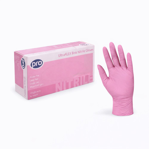 Guanti nitrile rosa - guanti, in