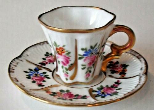 Peint main limoges teacup - peint,