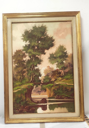 Quadro paesaggio olio tela - paesaggio, su