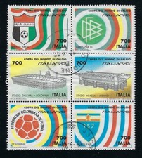 1990 Coppa Mondo Calcio ITALIA 90 L. 700, foglietto viaggiato, senza bordo (BF7)