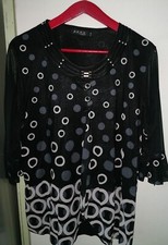 Maglia donna calibrata trasparente elegante, colore nero e grigio. Taglia 2xL/3