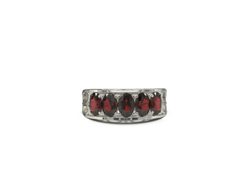 Granato argento anello - granato,