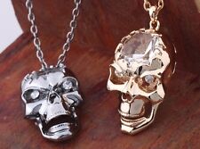 Teschio con grande diamante  COLLANA unisex uomo-donna(mascella si apre)cod.27/3