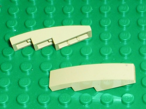 Lego tan slope brick - x,