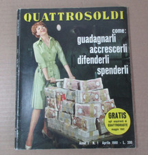 Rivista QUATTROSOLDI numero 1, aprile 1961 vintage supplemento Quattroruote