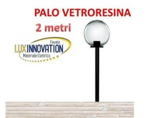 LAMPIONE TRASPARENTE LAMPIONCINO COMPLETO CON PALO 2 METRI SFERA  TRASPARENTE