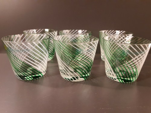 Bicchieri vino stripes green - 6,